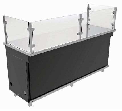 Kiosk Counter with Top and Glass Front Server Over