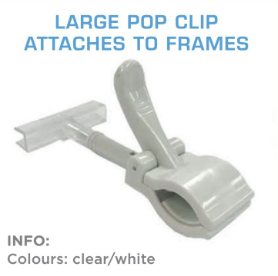 Large Pop Clip Attaches to Frames