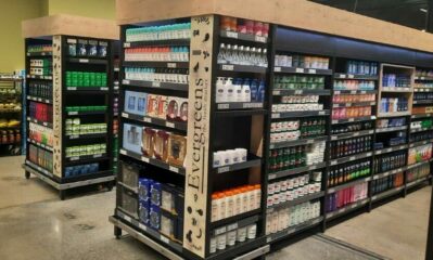 Beauty products shelves
